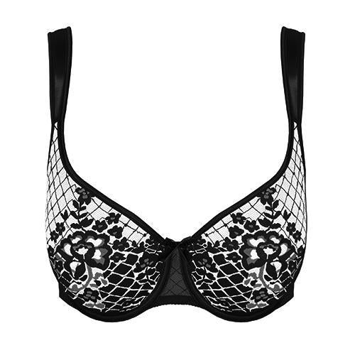 Empreinte Melody Low Neck Bra 0786 in Black-Bras-Empreinte-Black-32-D-Anna Bella Fine Lingerie, Reveal Your Most Gorgeous Self!