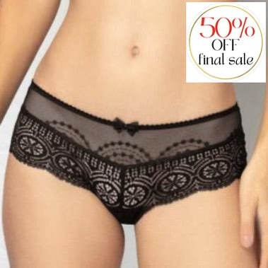 Empreinte Norah Shorty 02191-Panties-Empreinte-Black-XSmall-Anna Bella Fine Lingerie, Reveal Your Most Gorgeous Self!