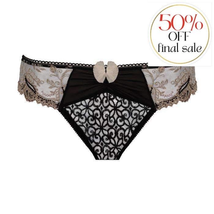 Empreinte Pompadour Brief 03152-Panties-Empreinte-Noir-Small-Anna Bella Fine Lingerie, Reveal Your Most Gorgeous Self!