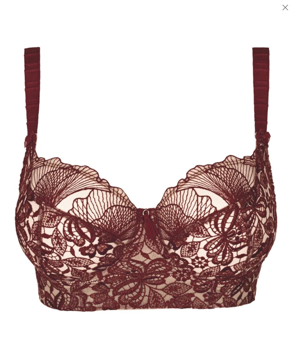 Empriente Agathe Bustier Bra in Amarante 11204-Bras-Empreinte-Amarante-30-E-Anna Bella Fine Lingerie, Reveal Your Most Gorgeous Self!