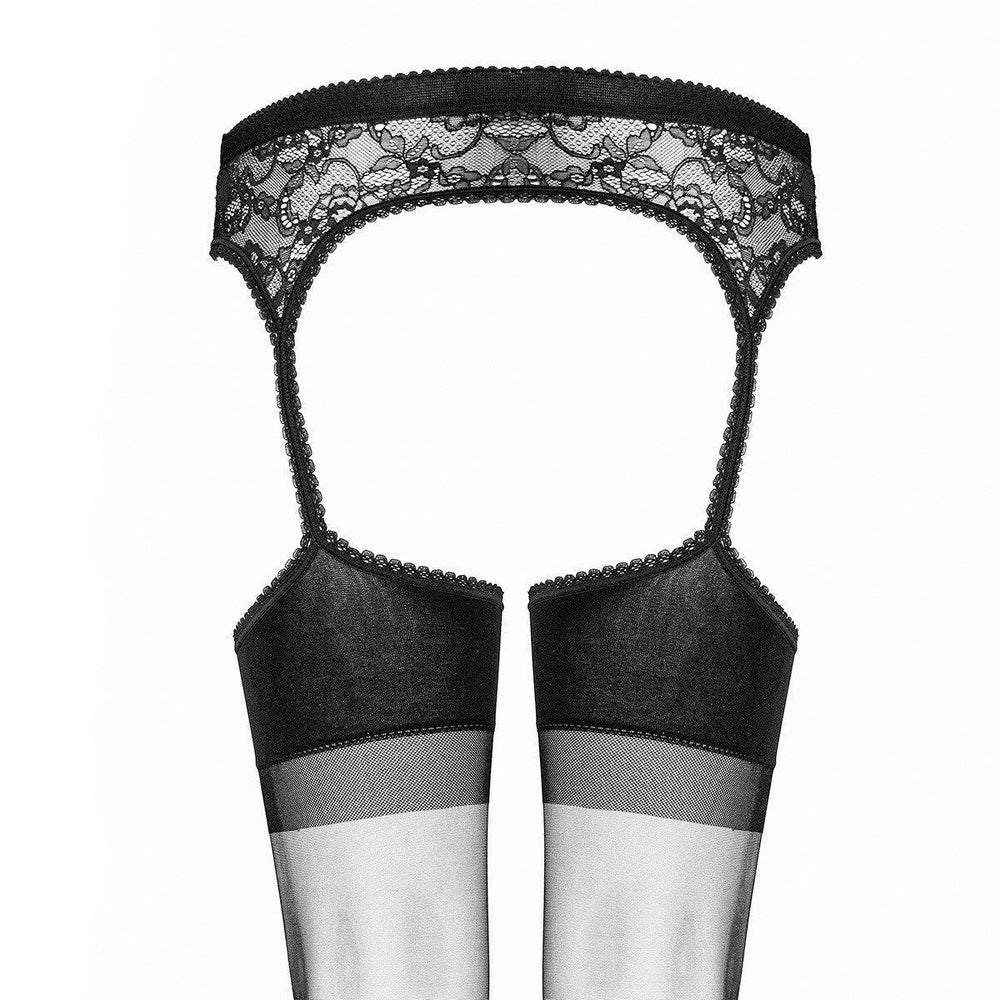 Escora Selma Fine Stockings with Garter Belt E243-Hosiery-Escora-Black-Small (1)-Anna Bella Fine Lingerie, Reveal Your Most Gorgeous Self!