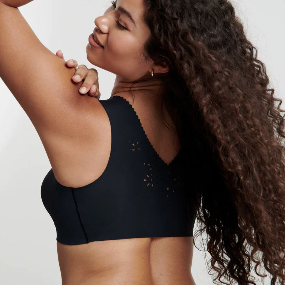 Evelyn & Bobbie Beyond Bra with Cutouts in Black-Non-Wired Bras-Evelyn & Bobbie-Black-Small-Anna Bella Fine Lingerie, Reveal Your Most Gorgeous Self!