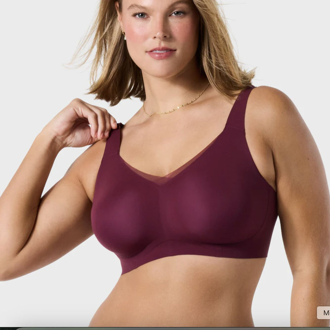 Evelyn &amp; Bobbie Beyond Mesh Bra in Berry-Non-Wired Bras-Evelyn &amp; Bobbie-Berry-Large-Anna Bella Fine Lingerie, Reveal Your Most Gorgeous Self!