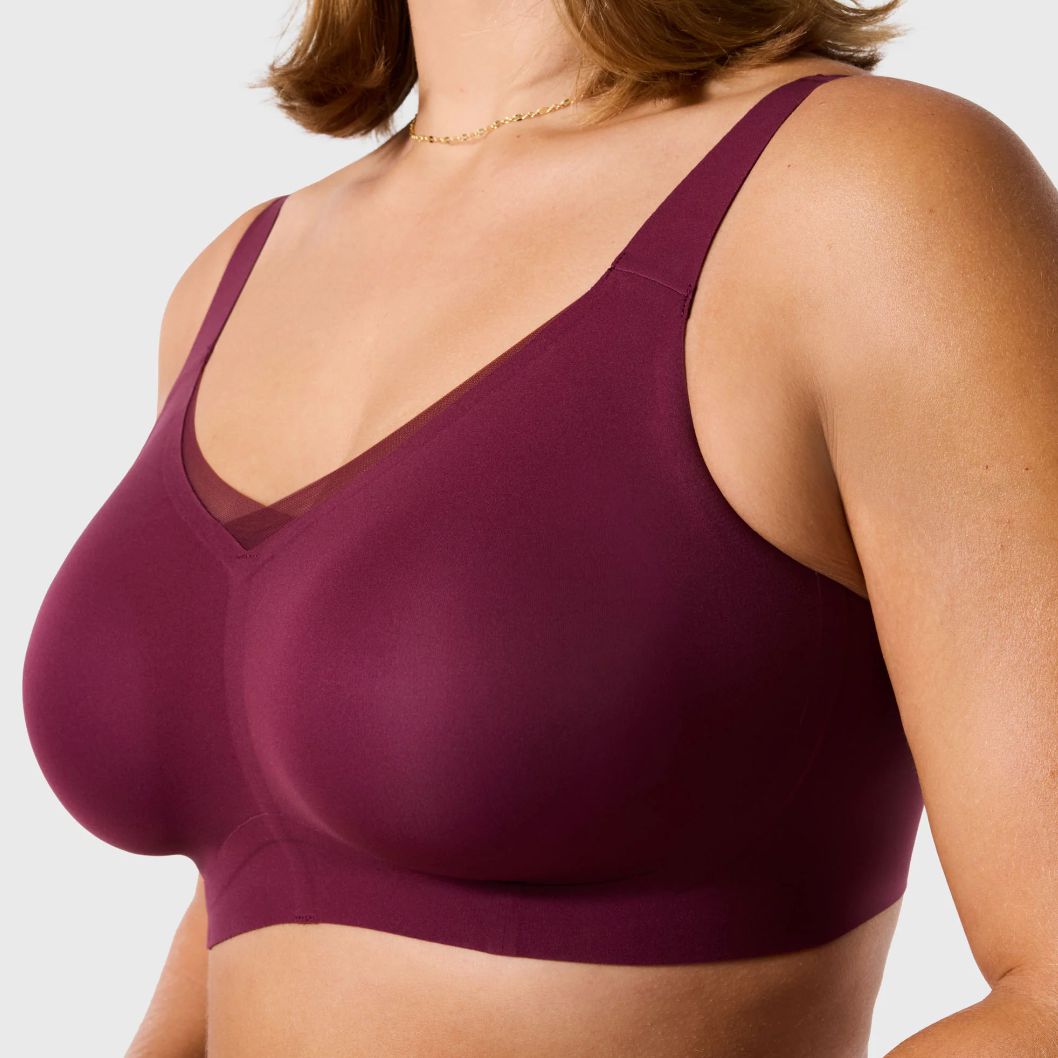 Evelyn &amp; Bobbie Beyond Mesh Bra in Berry-Non-Wired Bras-Evelyn &amp; Bobbie-Berry-Large-Anna Bella Fine Lingerie, Reveal Your Most Gorgeous Self!