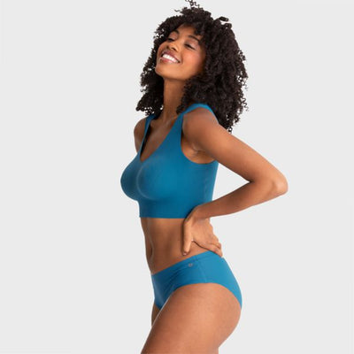 Evelyn & Bobbie Defy Bra in Lagoon-Non-Wired Bras-Evelyn & Bobbie-Lagoon-Small-Anna Bella Fine Lingerie, Reveal Your Most Gorgeous Self!