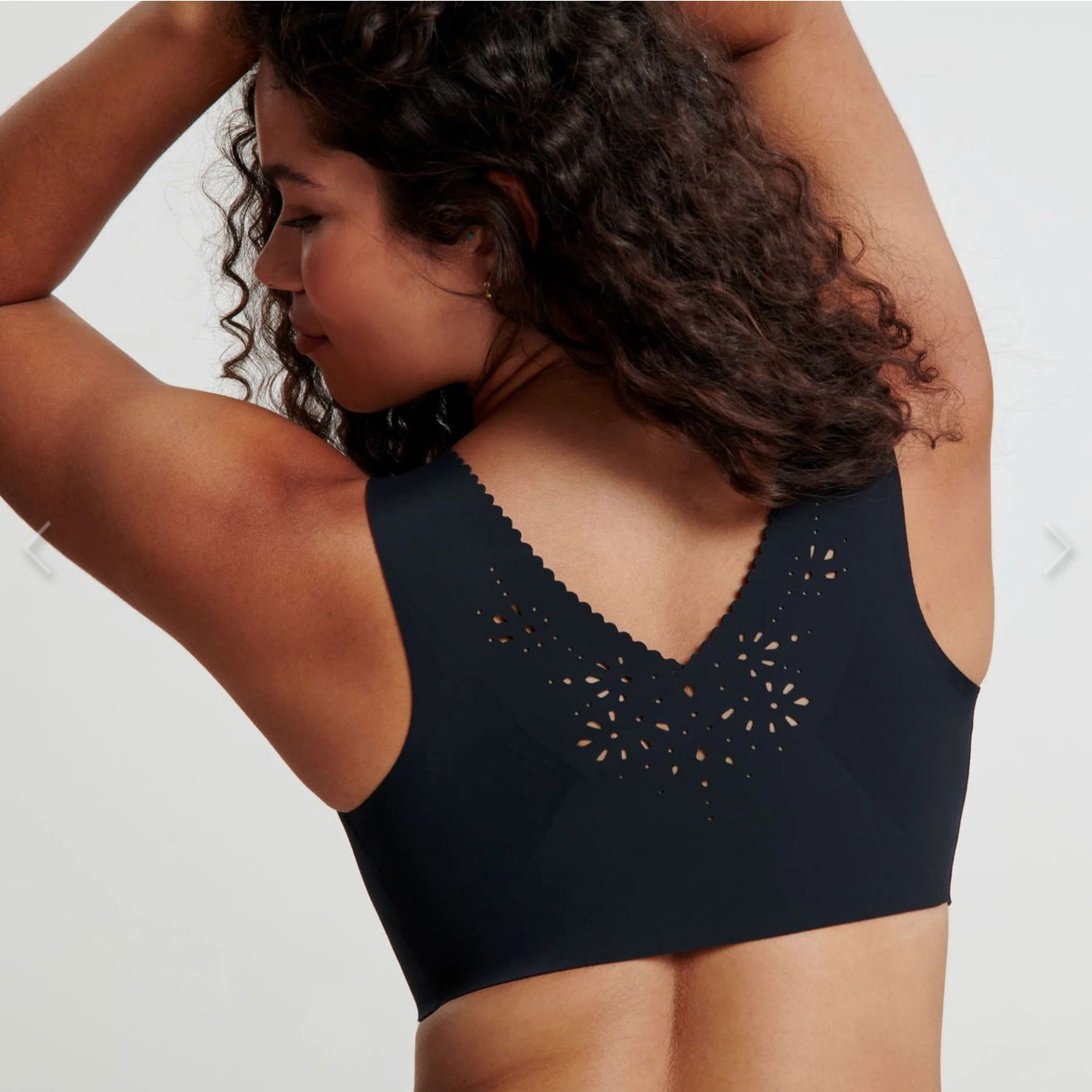 Evelyn & Bobbie Evelyn Bra with Cutouts in Black Onyx-Non-Wired Bras-Evelyn & Bobbie-Black Onyx-Small-Anna Bella Fine Lingerie, Reveal Your Most Gorgeous Self!