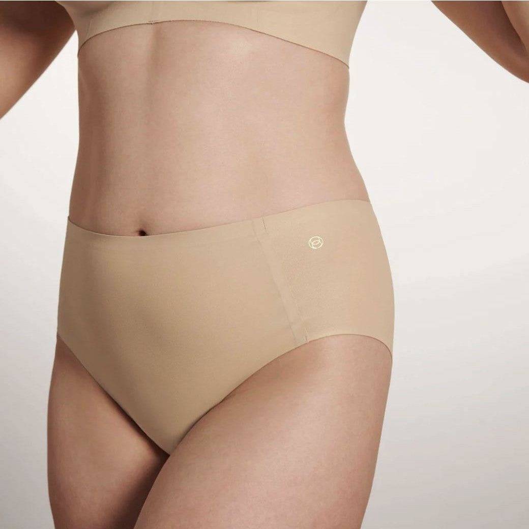 Evelyn &amp; Bobbie High Waisted Retro Bikini-Panties-Evelyn &amp; Bobbie-Sand-Fits 0-14-Anna Bella Fine Lingerie, Reveal Your Most Gorgeous Self!