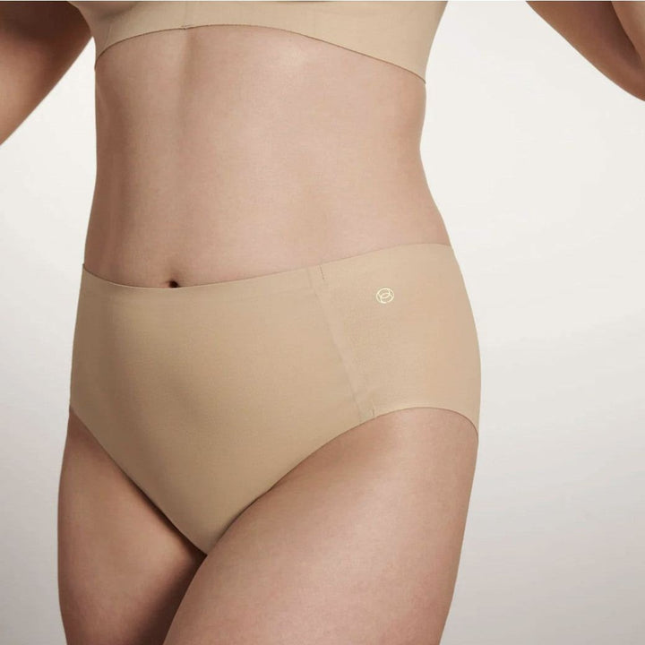 Evelyn &amp; Bobbie High Waisted Retro Bikini-Panties-Evelyn &amp; Bobbie-Sand-Fits 0-14-Anna Bella Fine Lingerie, Reveal Your Most Gorgeous Self!