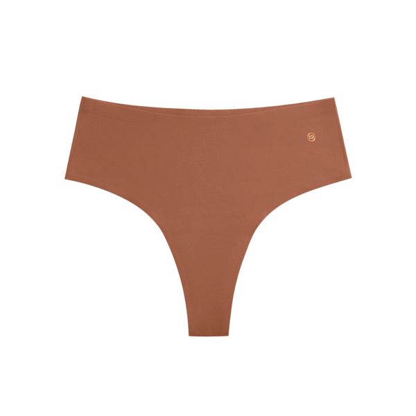 Evelyn & Bobbie High Waisted Thong-Panties-Evelyn & Bobbie-Clay-Fits 0-14-Anna Bella Fine Lingerie, Reveal Your Most Gorgeous Self!