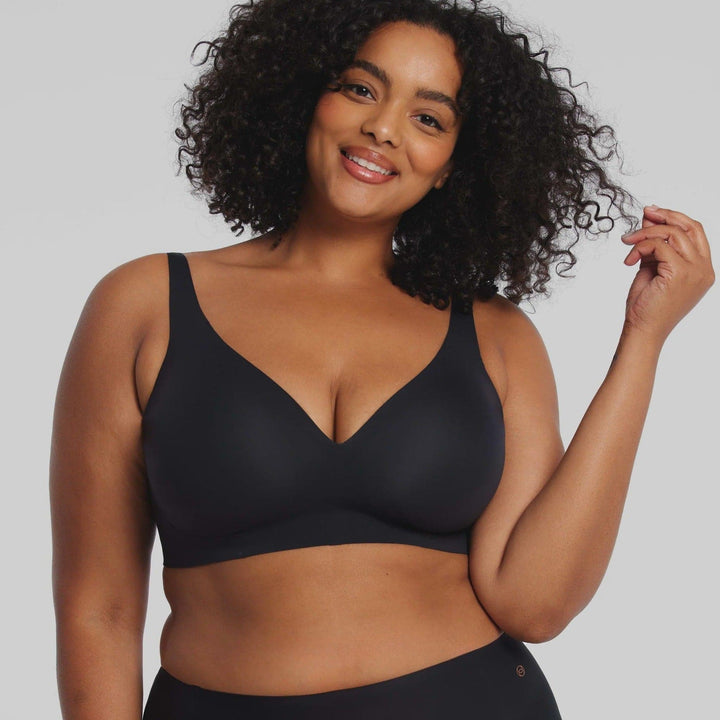 Evelyn &amp; Bobbie Starlette Plunge Bra in Black-Non-Wired Bras-Evelyn &amp; Bobbie-Black-Small-Anna Bella Fine Lingerie, Reveal Your Most Gorgeous Self!