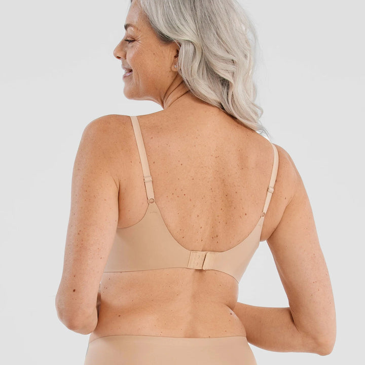 Evelyn &amp; Bobbie Starlette Plunge Bra in Sand-Non-Wired Bras-Evelyn &amp; Bobbie-Sand-XSmall-Anna Bella Fine Lingerie, Reveal Your Most Gorgeous Self!