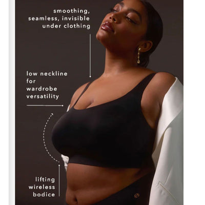 Evelyn & Bobbie Structured Scoop Bra in Black-Non-Wired Bras-Evelyn & Bobbie-Black-Large-Anna Bella Fine Lingerie, Reveal Your Most Gorgeous Self!