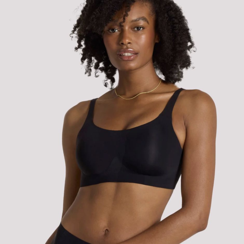 Evelyn & Bobbie Structured Scoop Bra in Black-Anna Bella Fine Lingerie-Black-Large-