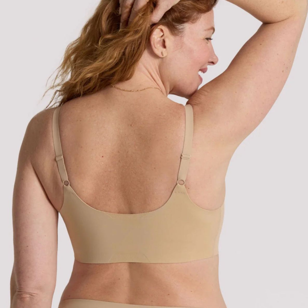 Evelyn &amp; Bobbie Structured Scoop Bra in Sand-Non-Wired Bras-Evelyn &amp; Bobbie-Sand-XLarge-Anna Bella Fine Lingerie, Reveal Your Most Gorgeous Self!