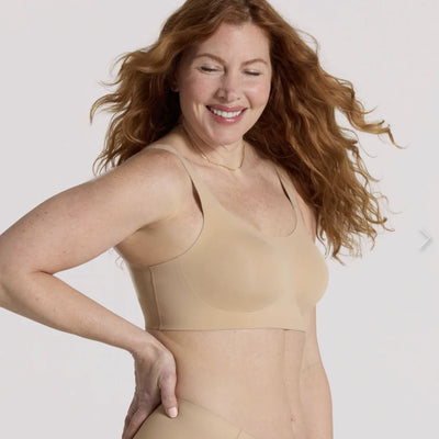 Evelyn & Bobbie Structured Scoop Bra in Sand-Non-Wired Bras-Evelyn & Bobbie-Sand-XLarge-Anna Bella Fine Lingerie, Reveal Your Most Gorgeous Self!