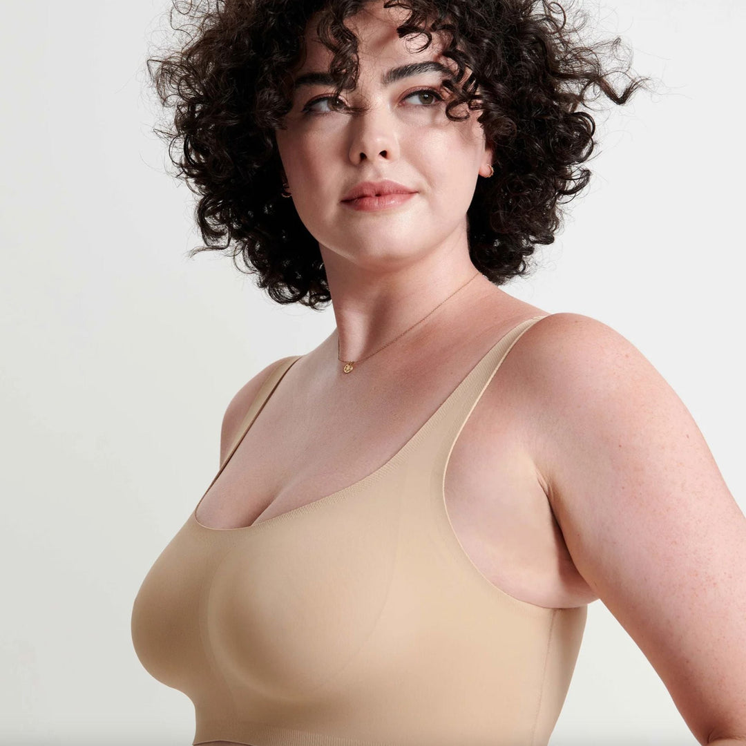 Evelyn and Bobbie Scoop Bra in Sand-Non-Wired Bras-Evelyn &amp; Bobbie-Sand-Small-Anna Bella Fine Lingerie, Reveal Your Most Gorgeous Self!