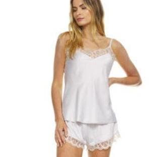 Flora Nikrooz Gabby Cami Tap Set in Smokey Pearl Q81389-Loungewear-Flora Nikrooz-Smokey Pearl-XSmall-Anna Bella Fine Lingerie, Reveal Your Most Gorgeous Self!