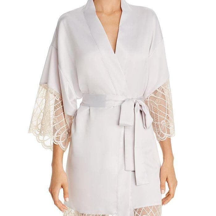 Flora Nikrooz Gabby Kimono Q81387 in Smokey Pearl-Robes-Flora Nikrooz-Smokey Pearl-XSmall-Anna Bella Fine Lingerie, Reveal Your Most Gorgeous Self!