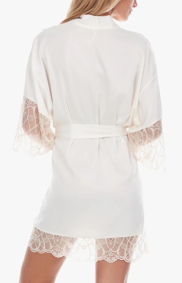 Flora Nikrooz Gabby Kimono in Ivory Q81387-Robes-Flora Nikrooz-Ivory-Small-Anna Bella Fine Lingerie, Reveal Your Most Gorgeous Self!