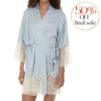 Flora Nikrooz Genevive Kimono Q80442 in Ice Flow $98.00-Robes-Flora Nikrooz-Ice Flow-XSmall-Anna Bella Fine Lingerie, Reveal Your Most Gorgeous Self!