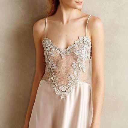 Flora Nikrooz Showstopper Chemise 8060 in Champagne-Anna Bella Fine Lingerie-Champagne-XSmall-