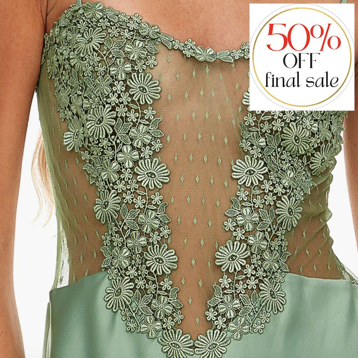 Flora Nikrooz Showstopper Chemise 8060 in Forest Green-Anna Bella Fine Lingerie-Forest Green-XSmall-