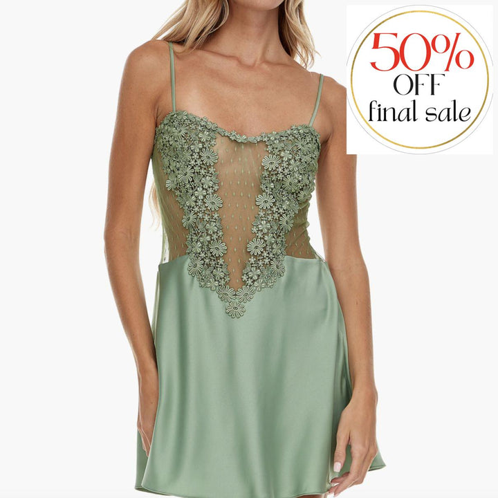 Flora Nikrooz Showstopper Chemise 8060 in Forest Green-Anna Bella Fine Lingerie-Forest Green-XSmall-