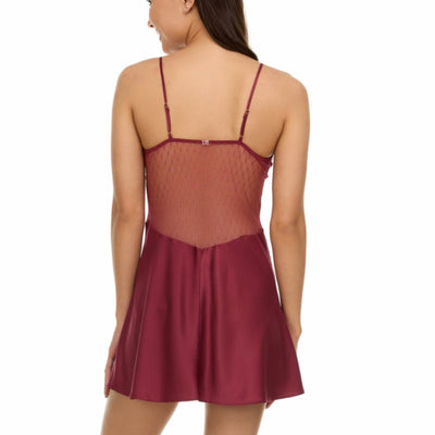 Flora Nikrooz Showstopper Chemise 8060 in Wine-Anna Bella Fine Lingerie-Wine-XSmall-