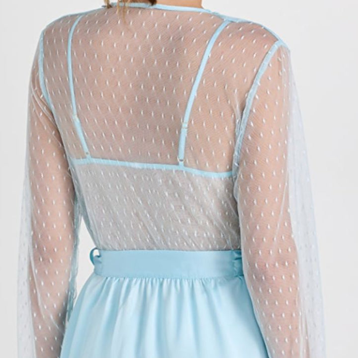Flora Nikrooz Showstopper Cover Up in Light Blue 8061-Robes-Flora Nikrooz-Light Blue-XSmall-Anna Bella Fine Lingerie, Reveal Your Most Gorgeous Self!