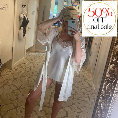 Flora Nikrooz Sydney Wrap Q81255 in Ivory-Robes-Flora Nikrooz-Ivory-XSmall-Anna Bella Fine Lingerie, Reveal Your Most Gorgeous Self!