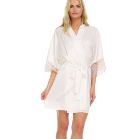 Flora Nikrooz Sydney Wrap Q81255 in Ivory-Robes-Flora Nikrooz-Ivory-XSmall-Anna Bella Fine Lingerie, Reveal Your Most Gorgeous Self!