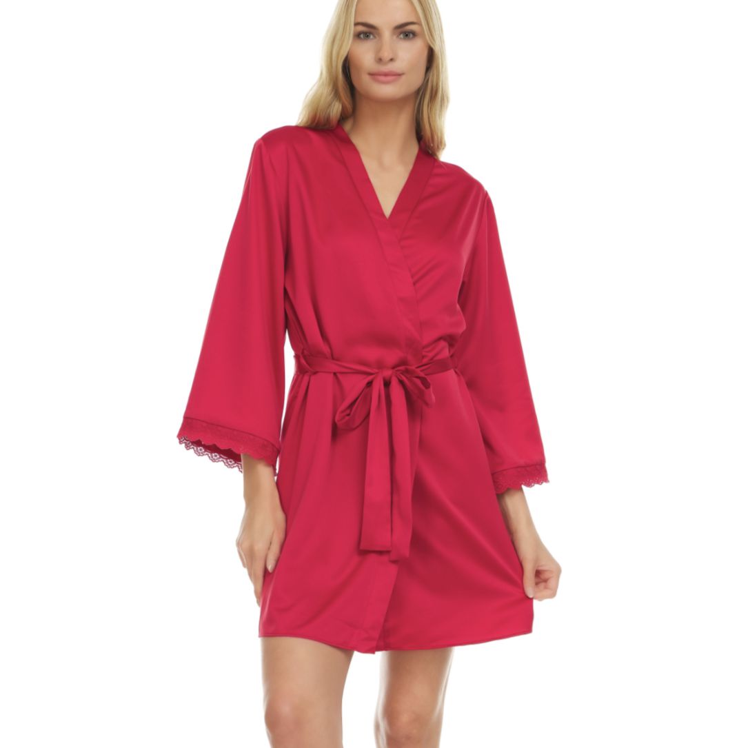 Flora Nikrooz Victoria Wrap in Red Q81170-Robes-Flora Nikrooz-Red-XSmall/Small-Anna Bella Fine Lingerie, Reveal Your Most Gorgeous Self!