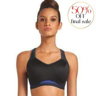 Freya 4004 UW Crop top Sports Bra-Sports Bras-Freya-Electric Black-36-G-Anna Bella Fine Lingerie, Reveal Your Most Gorgeous Self!