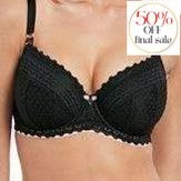 Freya Daisy Lace Padded Half Cup Bra AA5133-Bras-Freya-Black-34-D-Anna Bella Fine Lingerie, Reveal Your Most Gorgeous Self!
