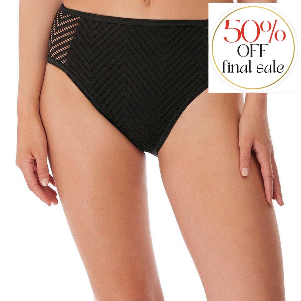Freya Urban High Waist Bikini Brief AS6967-Swimwear-Freya-Black-Medium-Anna Bella Fine Lingerie, Reveal Your Most Gorgeous Self!