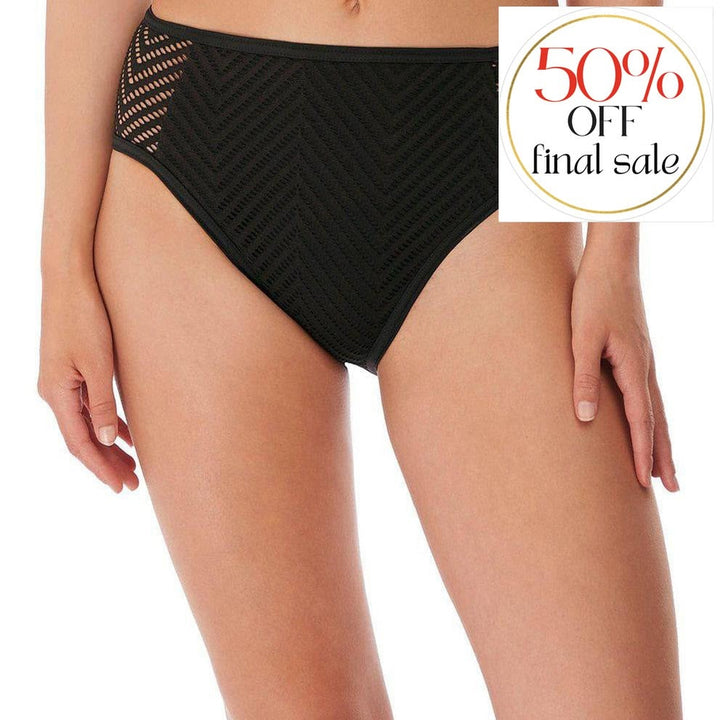 Freya Urban High Waist Bikini Brief AS6967-Swimwear-Freya-Black-Medium-Anna Bella Fine Lingerie, Reveal Your Most Gorgeous Self!