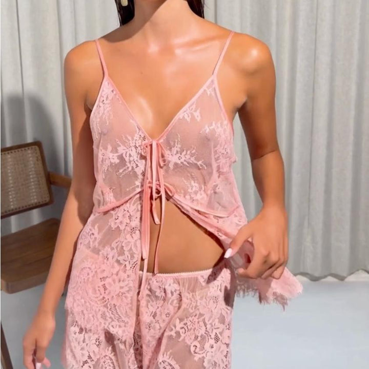 Ginia Elle Set in Blossom GLA502-Sleepwear-Ginia-Blossom-XSmall-Anna Bella Fine Lingerie, Reveal Your Most Gorgeous Self!