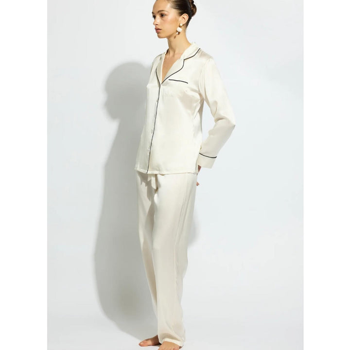 Ginia Fine Finishes Pyjama in Creme GBS501-Sleepwear-Ginia-Creme-XSmall-Anna Bella Fine Lingerie, Reveal Your Most Gorgeous Self!