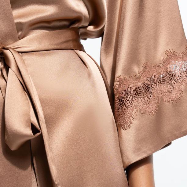 Ginia Gigi Long Silk Robe in Mocha Mousse GLS601-Robes-Ginia-Mocha Mousse-Small-Anna Bella Fine Lingerie, Reveal Your Most Gorgeous Self!