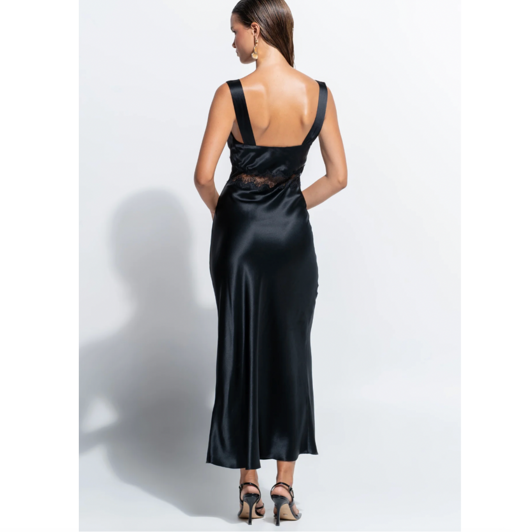 Ginia Gigi Silk Slip in Black GLS405-Sleepwear-Ginia-Black-Large-Anna Bella Fine Lingerie, Reveal Your Most Gorgeous Self!