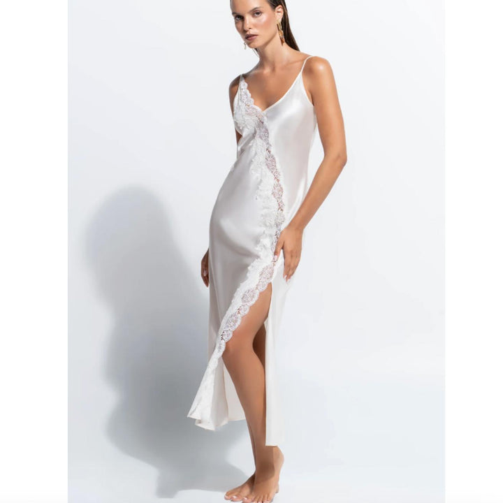 Ginia Jezebel Slip in Bone GSC401-Sleepwear-Ginia-Bone-XSmall-Anna Bella Fine Lingerie, Reveal Your Most Gorgeous Self!