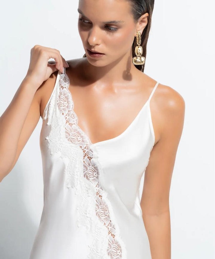 Ginia Jezebel Slip in Bone GSC401-Sleepwear-Ginia-Bone-XSmall-Anna Bella Fine Lingerie, Reveal Your Most Gorgeous Self!