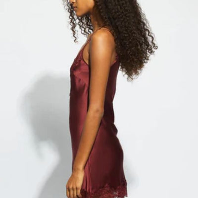 Ginia Layla Silk & Lace Chemise in Ruby Red GBS301-Loungewear-Ginia-Ruby Red-XSmall-Anna Bella Fine Lingerie, Reveal Your Most Gorgeous Self!