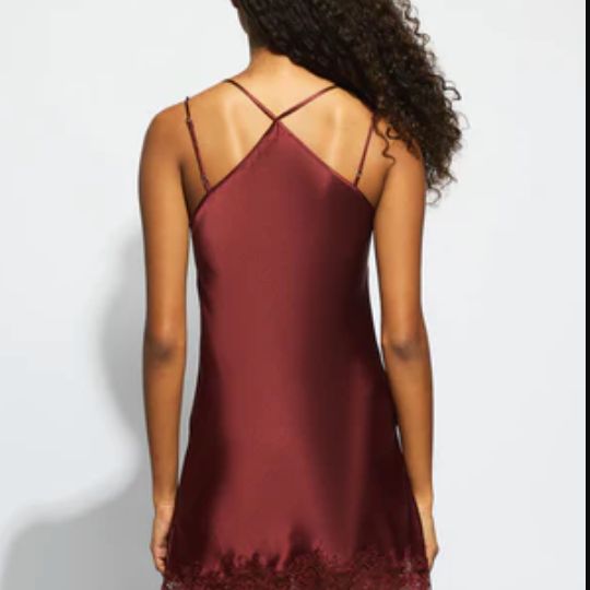 Ginia Layla Silk &amp; Lace Chemise in Ruby Red GSL301-Anna Bella Fine Lingerie-Ruby Red-XSmall-