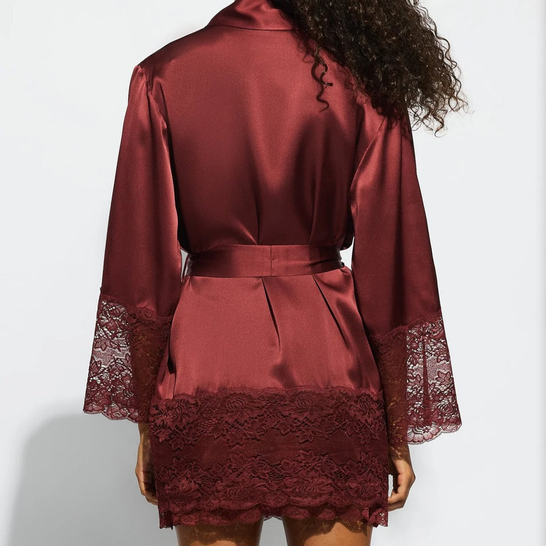 Ginia Layla Silk Lace Robe in Ruby Red GBS602-Anna Bella Fine Lingerie-Ruby Red-Small-