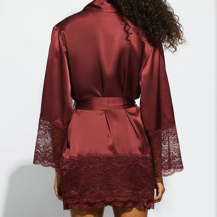 Ginia Layla Silk Lace Robe in Ruby Red GBS602-Anna Bella Fine Lingerie-Ruby Red-Small-