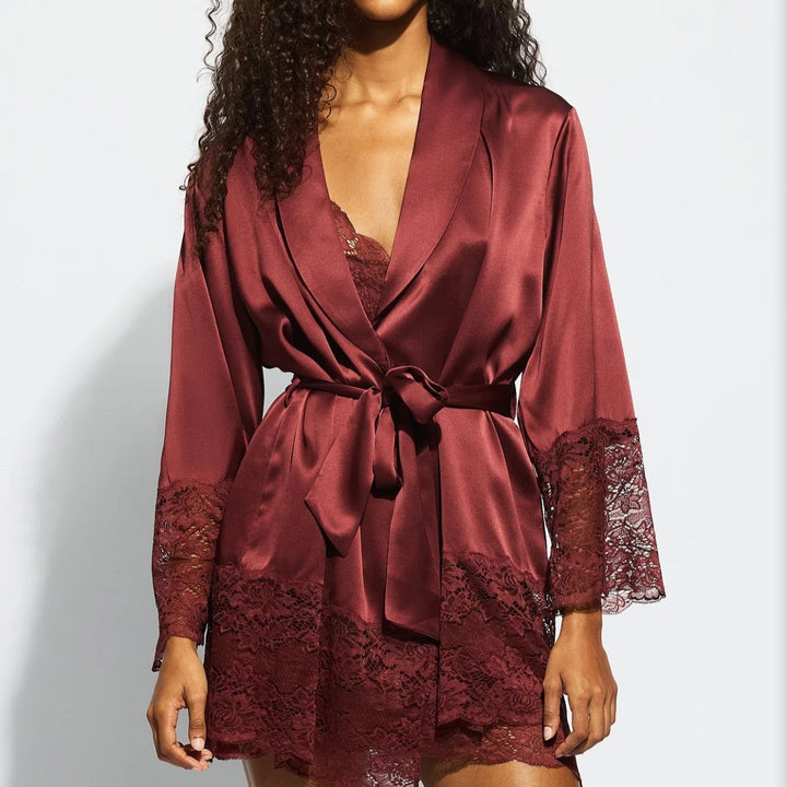 Ginia Layla Silk Lace Robe in Ruby Red GBS602-Anna Bella Fine Lingerie-Ruby Red-Small-