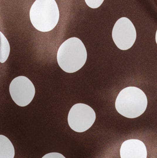 Ginia Samsara Polka Dot Silk Chemise GBS302P-Sleepwear-Ginia-Brown Polka Dot-XSmall-Anna Bella Fine Lingerie, Reveal Your Most Gorgeous Self!