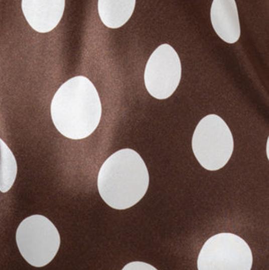 Ginia Samsara Silk Short PJ Set GFFS503-Sleepwear-Ginia-Brown Polka Dot-XSmall-Anna Bella Fine Lingerie, Reveal Your Most Gorgeous Self!