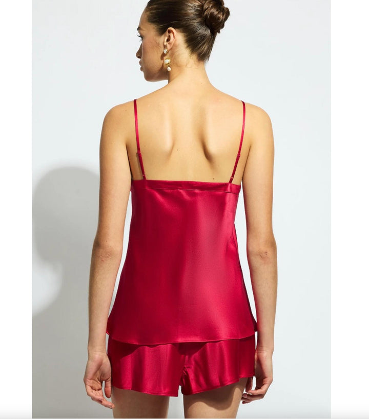 Ginia Silk Cami / French Knicker Set GBS201-Loungewear-Ginia-Ruby-Small-Anna Bella Fine Lingerie, Reveal Your Most Gorgeous Self!